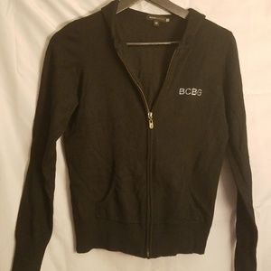BCBG MaxAzria Hooded Zip Front Sweater